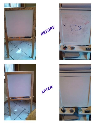 cleaning dry erase board with Norwex