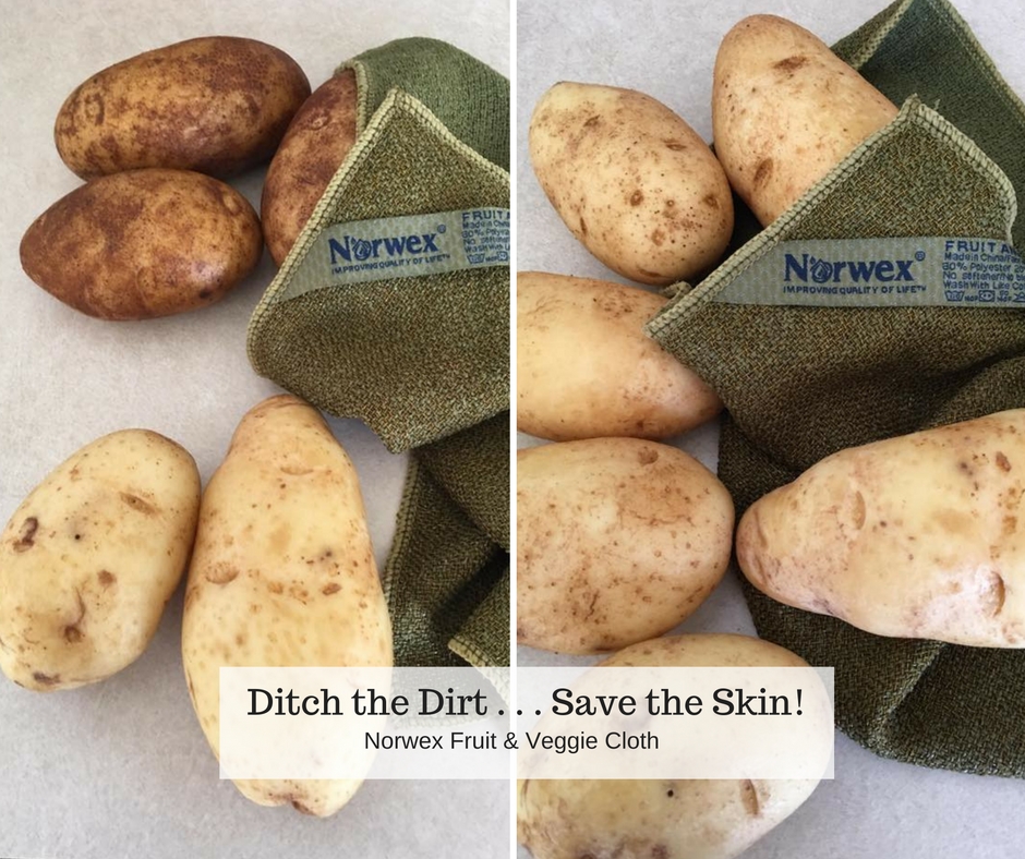 cleaning veggies with Norwex