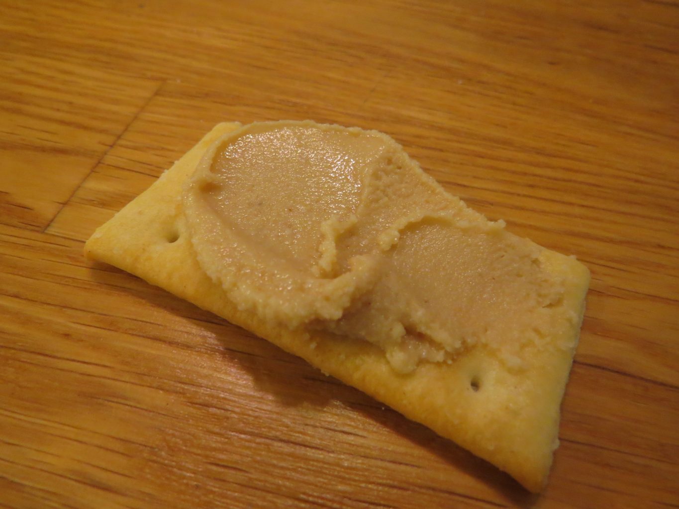 homemade peanut butter on cracker