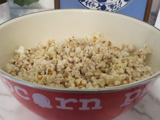 Popcorn - salted and buttered in the original pan