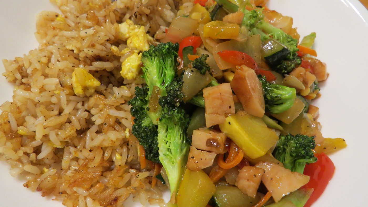 stir fried veggies and rice