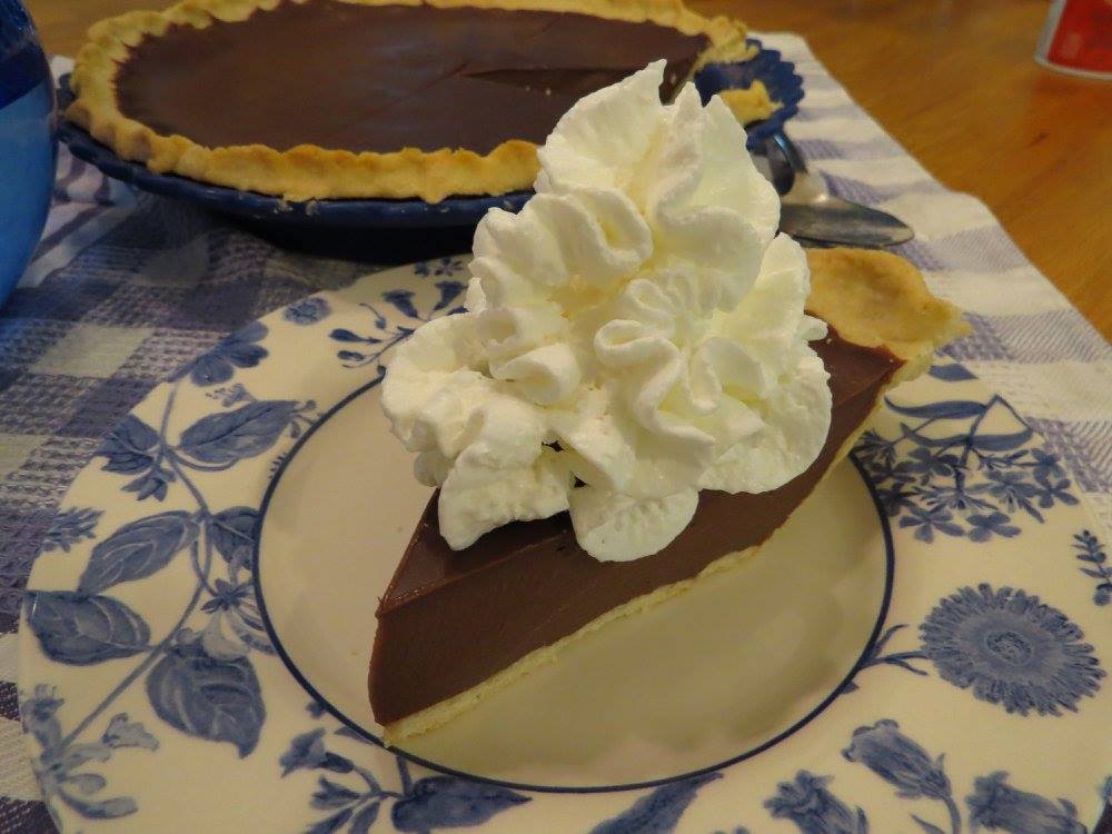 chocolate pie with whipped cream